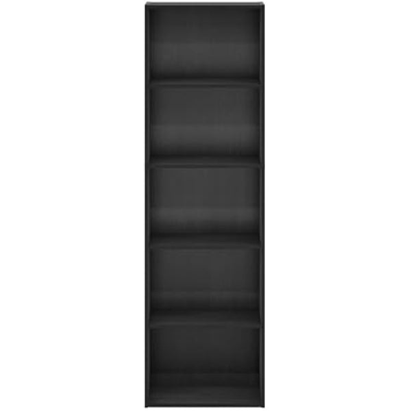 Furinno Luder 5-Tier Reversible Color Open Shelf Bookcase, Blackwood