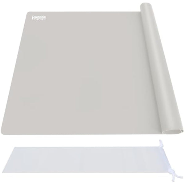 Foepoge Extra Large Silicone Mat for Resin Casting 71x51 cm, Non Stick Silicone Sheet for Crafts, Heat Resistant Countertop Protector, Placemat for Kitchen Worktops, Craft Mat for Resin Mould,Grey