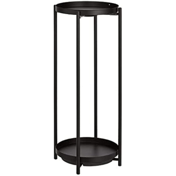 Amazon Basics Round Plant Stand made from Coated Steel for Indoor and Outdoor use, Black