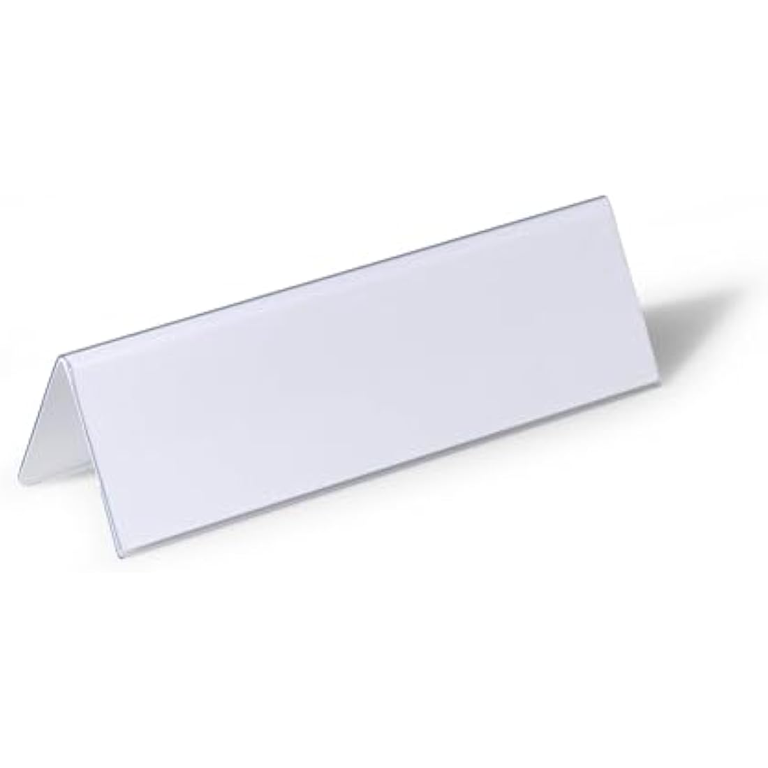Durable Table Place Name Holder 61 x 210mm Transparent - Pack of 25 - Perfect for Meetings, Conferences, Events, etc.