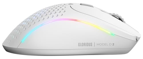 Glorious Gaming Model D Wired Gaming Mouse - 68g Superlight Honeycomb Design, RGB, Ergonomic, Pixart 3360 Sensor, Omron Switches, PTFE Feet, 6 Buttons - Glossy Black
