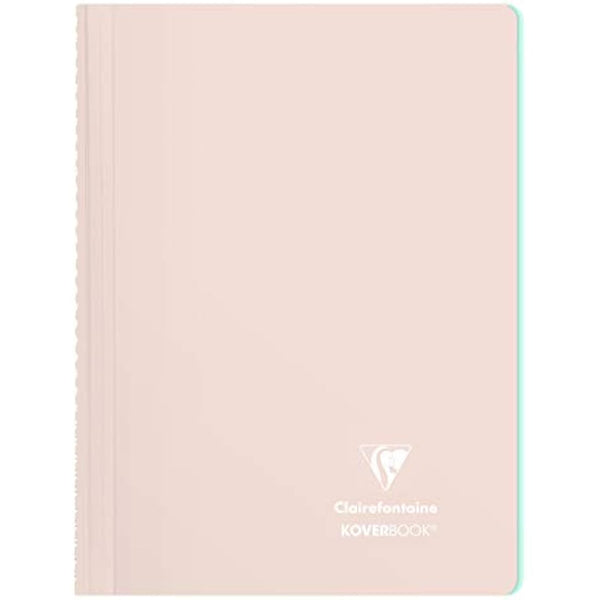 Clairefontaine 376781C Lot de 5 Cahiers à Spirale Koverbook Blush - A4 21x29,7 cm - 160 Pages Lignées - Papier Blanc 90 g - Couverture Enveloppante Polypro Opaque - Couleurs Aléatoires