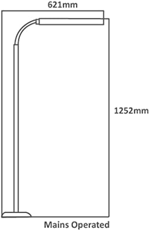 Sewing Online Free-Standing LED Floor Lamp with a Flexible Neck, Sturdy Stable Base, and a Single Dimmable Energy Saving Daylight-Effect Tube SO1260