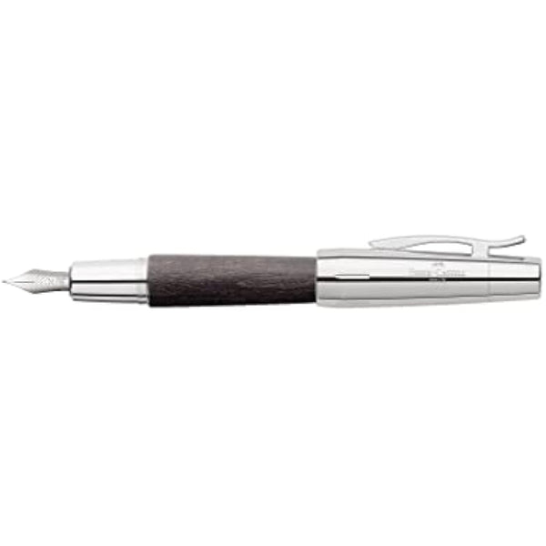 Faber-Castell Faber E-Motion F Fountain Pen Black Wood and Chrome