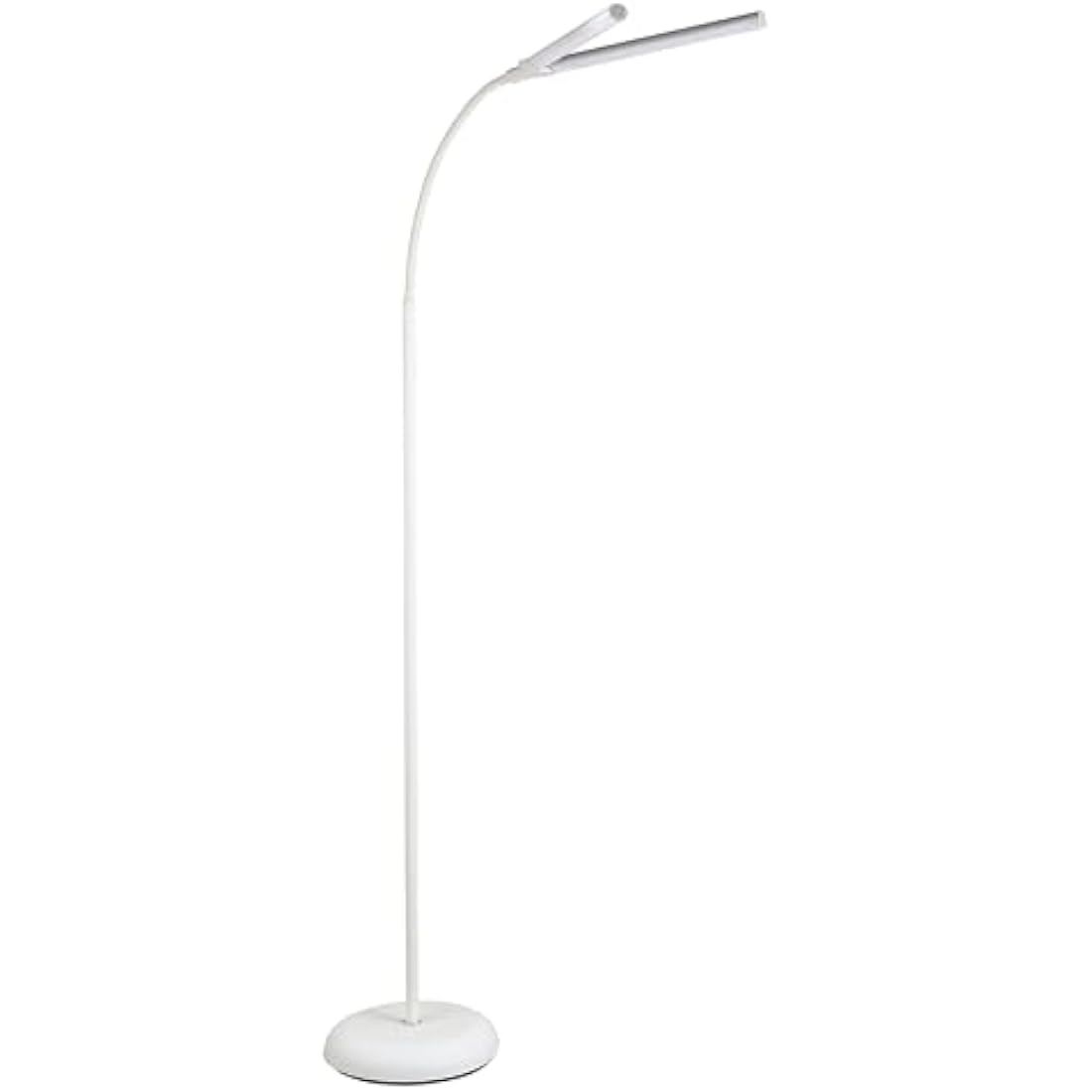 PURElite Natural Daylight Floor Lamp – Twin Lights for Double Power, Flexible LED Floor Light, 4 Colour Brightness Settings, Natural Daylight Bulbs for Reading, Needlework, Sewing, Crafting - White