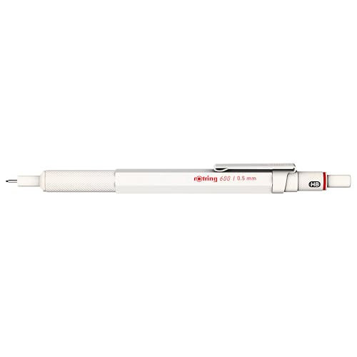 rOtring 600 3-in-1 Multicolour Pen and Mechanical Pencil | Black & Red Ballpoint Pen Tips | 1 Mechanical Pencil Tip (0.5mm) | Silver Barrel