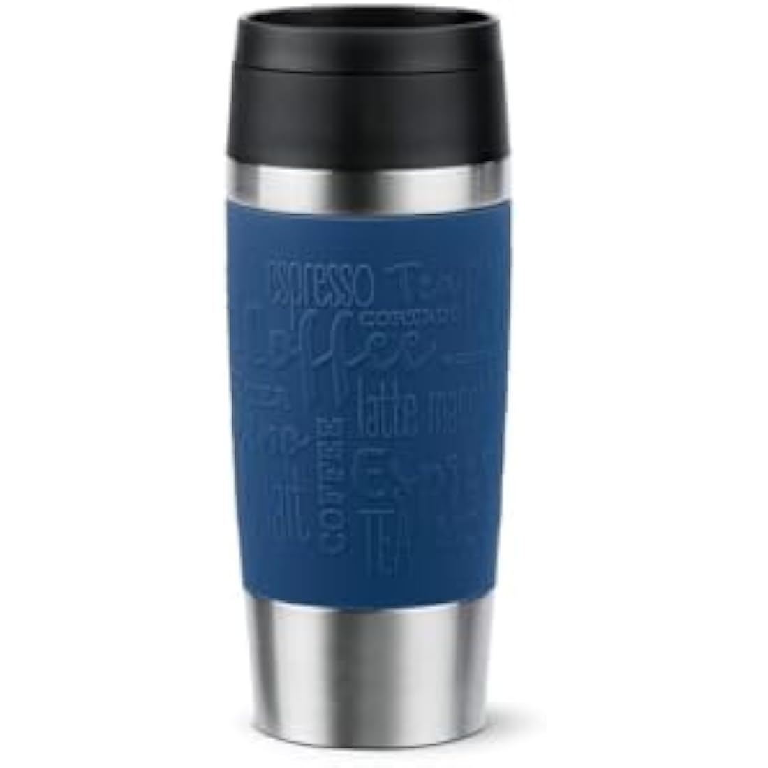 Tefal Travel Mug Classic Blue, Comfort Screw Lid, Quick Press, Soft-Touch Sleeve, Travel-Ready, Reusable, 100% Leak-Proof, Keeps Drinks Cold (8 hrs) and Hot (4 hrs), 360° Drinking, N2020310