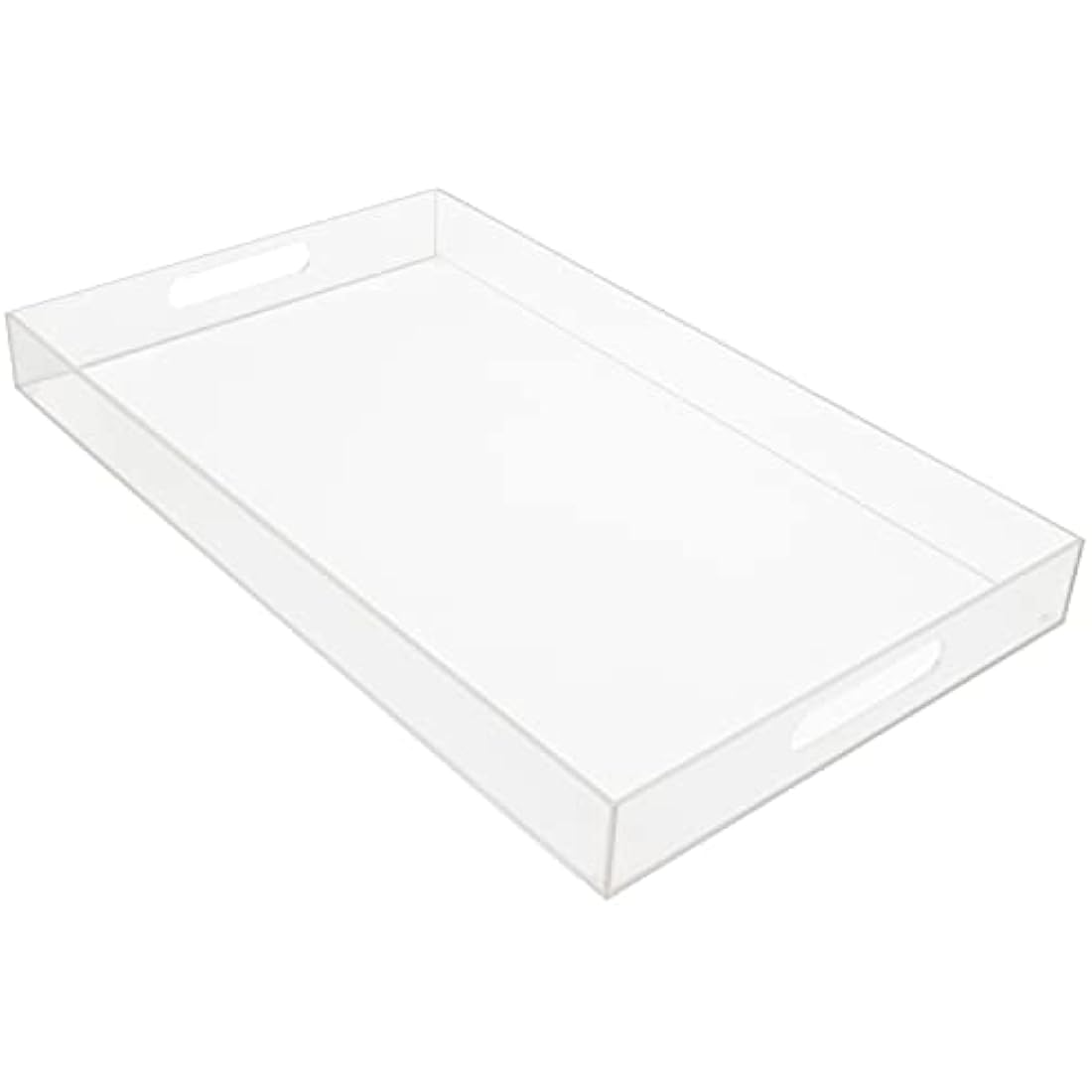 Kurtzy Clear Acrylic Plastic Serving Tray with Handles - L50 x W30cm / 19.69 x 11.81 Inches - Extra Large, Rectangular & Spill Proof - Decorative Breakfast, Tea/Coffee, Food, Drinks & Table Organiser