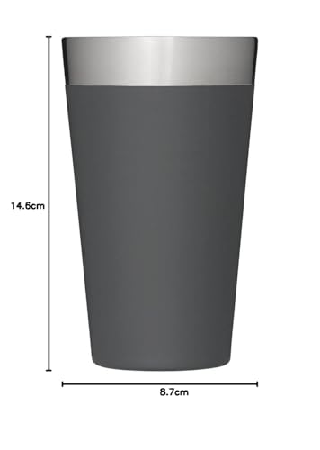 Stanley Adventure Stacking Beer Pint 0.47L - Travel Mug Keeps Drinks Cold For 4 Hours - Stainless Steel Thermal Cup - Stacks Infinitely - Double Wall Vacuum Insulation - Dishwasher Safe - Matte Black