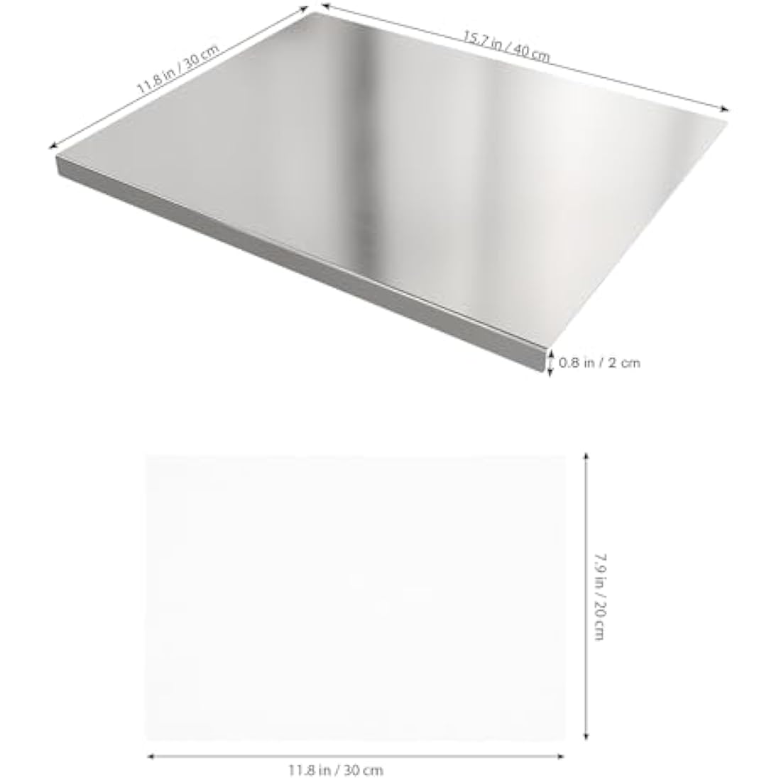 DOITOOL Stainless Steel Worktop Saver Food Cutting Board Stainless Steel Chopping Board Dough Board Non Stick Baking Board for Rolling Dough Making Bread Pizza Biscuits - 30 x 40CM