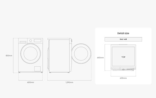 Samsung Series 6 AI Energy Washing Machine, 9kg, 1400rpm, White, WW90DG6U25LEU1