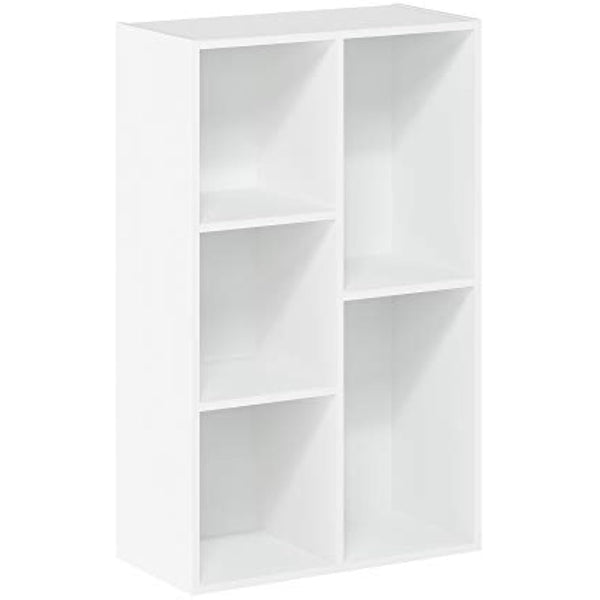 Furinno Luder 5-Cube Reversible Open Shelf, White