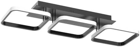 EIDISUNY Ceiling Light 3 Rectangles LED Latest Personality Simple Black Modern Led Ceiling Light for Hallway Entrance Office Bedroom Kitchen Living Room Aisle 33W Cool White Light 6000K (Black)