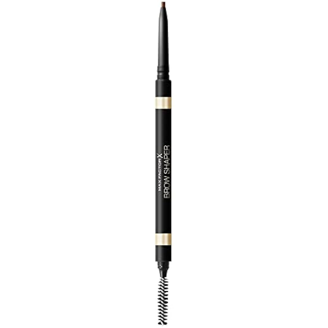 MAX FACTOR - Brow Shaper - Double Tipped Mechanical Pencil With Spoolie Brush - Utltra Fine Tip For Precise Application, Softening Effect, Matte Finish - 20 Brown - 1g