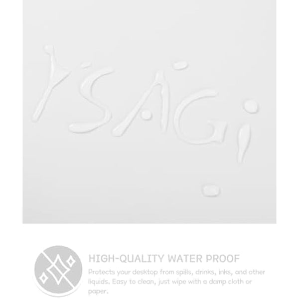 YSAGi Non-Slip Desk Pad, Waterproof PVC Leather Desk Table Protector, Ultra Thin Large Mouse Pad, Easy Clean Laptop Desk Writing Mat for Office Work/Home/Decor (80 x 40 cm, White)