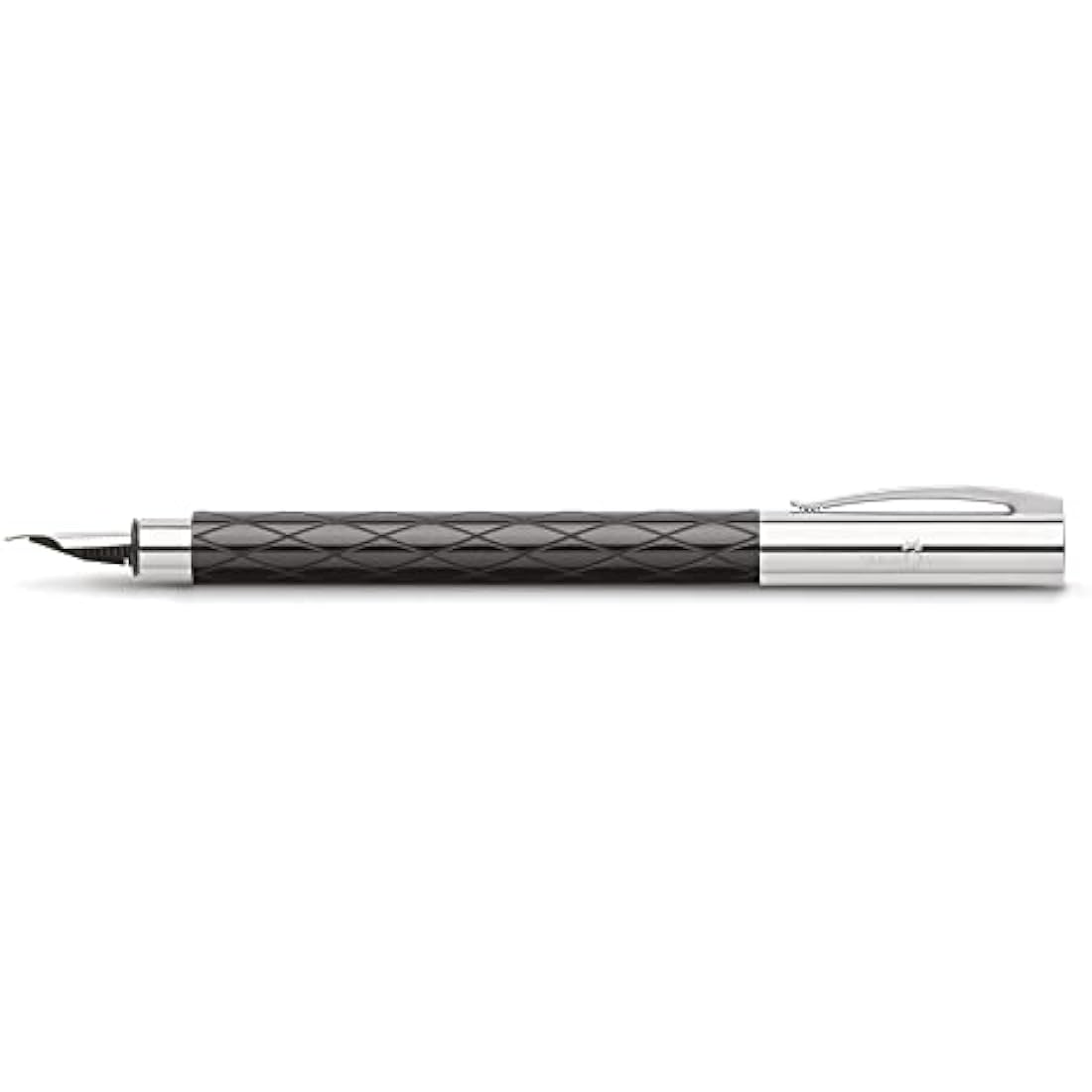 Faber-Castell Ambition Rhombus 148922 Fountain Pen EF Nib in Gift Box Shaft Colour Black/Silver
