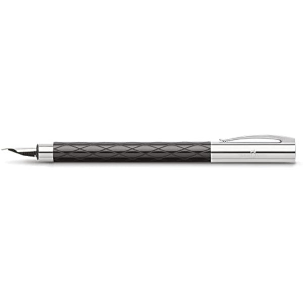 Faber-Castell Ambition Rhombus 148922 Fountain Pen EF Nib in Gift Box Shaft Colour Black/Silver