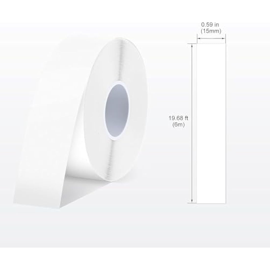 SUPVAN E10 & E11 & E16 Label Maker Tape, Black on White and Black on Transparent 2 Rolls 15mm×6m Continuous Laminated Thermal Label Tape Refill, Waterproof Oilproof Child-Safe Durable Labels