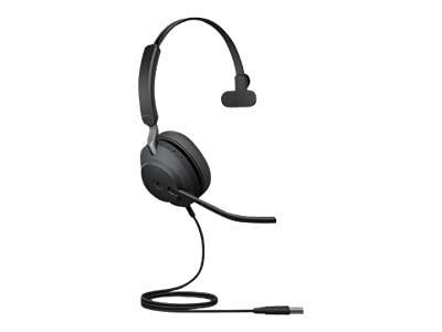 Jabra Evolve2 40 SE Wired Noise-Cancelling Stereo Headset With 3-Microphone Call Technology and USB-A Cable - MS Teams Certified, Works with All Other Platforms - Black
