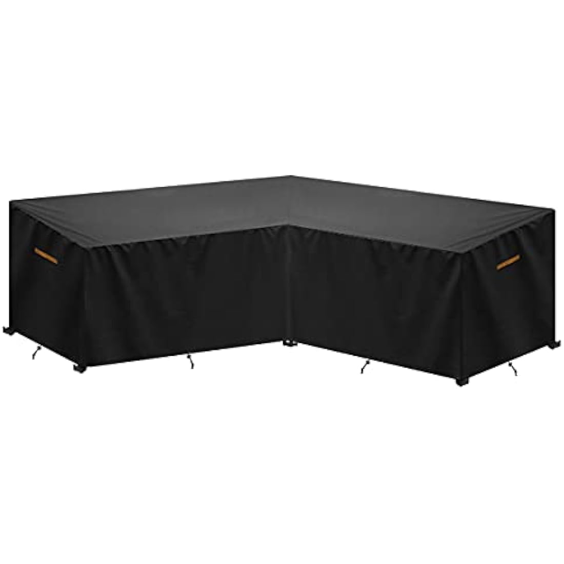 SanGlory Garden V-Shape Furniture Cover Waterproof 420D Oxford Fabric Outdoor Rattan Corner Sofa Cover L-Shaped Rattan Corner Sofa Covers 254x254x85/80cm