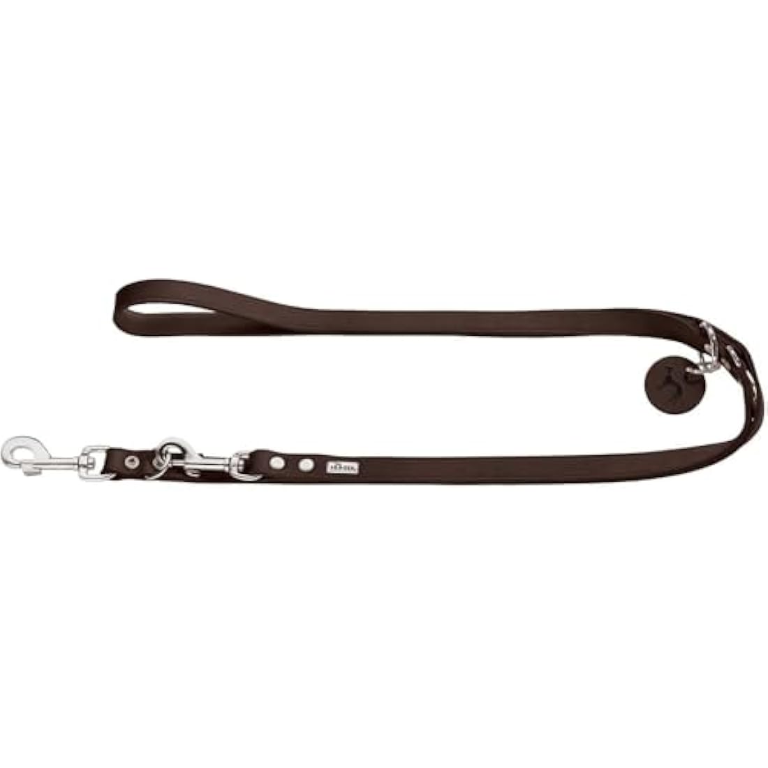 HUNTER Training leash, 20/200 Soft genuine cow leather, dark brown