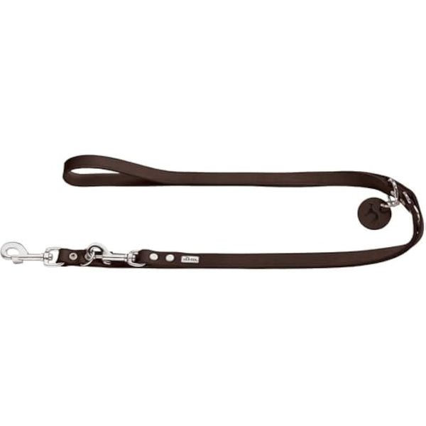 HUNTER Training leash, 16/200 Soft genuine cow leather, dark brown