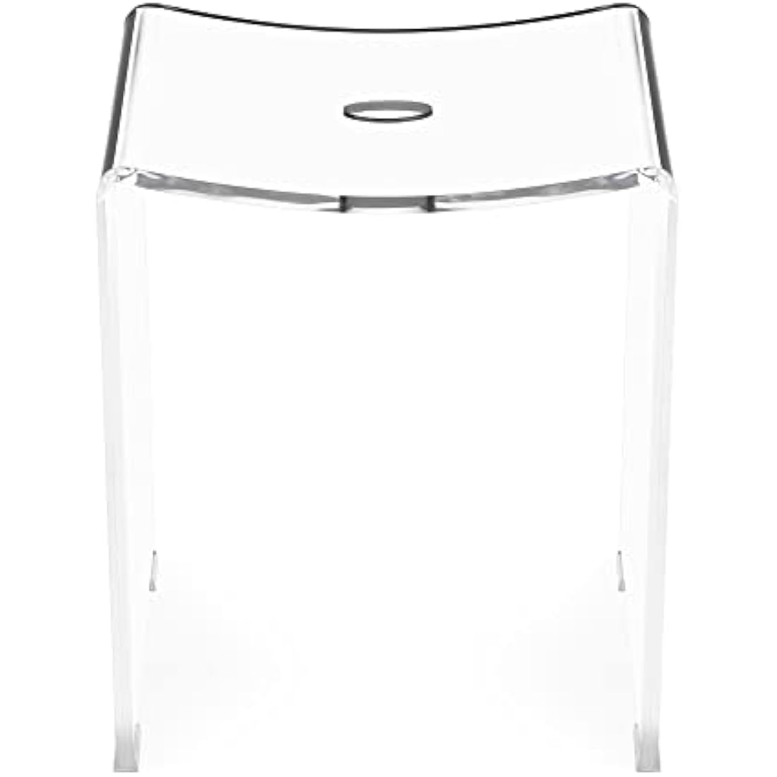 Navaris Clear Acrylic Shower Stool - Waterproof Transparent Chair for Bathroom Kitchen Bedroom - Backless See-Through Modern Seat for Wet or Dry Use