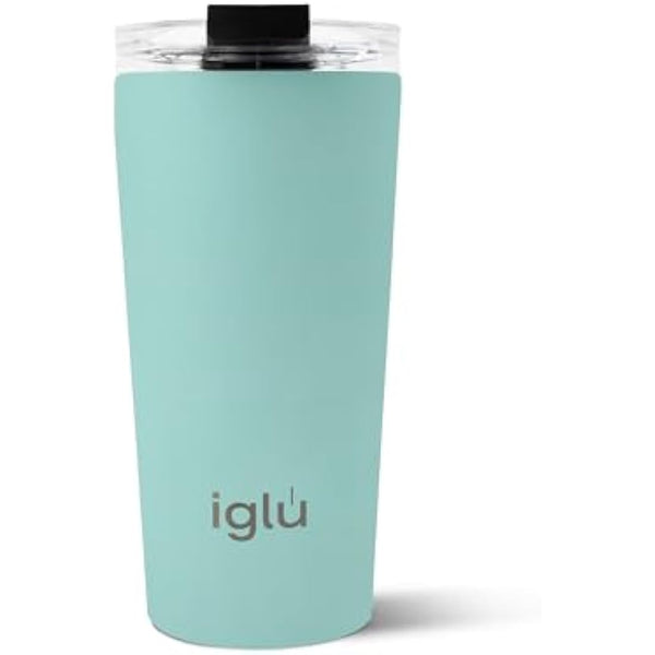 iglu Reusable Coffee Cup | Thermal Insulated Stainless Steel Travel Mug with Screw Lid | Leakproof & Double Walled - Great for Hot & Cold Drinks | Premium Eco-Friendly Gift (Ocean Teal, 16oz)