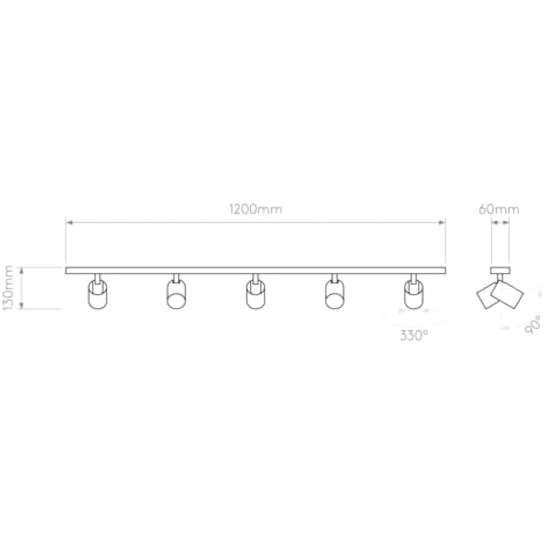 Astro Ascoli Five Bar Indoor Spotlight (Textured White), GU10 Lamp, Designed in Britain - 1286059 - 3 Years Guarantee