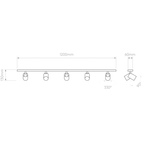 Astro Ascoli Five Bar Indoor Spotlight (Textured White), GU10 Lamp, Designed in Britain - 1286059 - 3 Years Guarantee