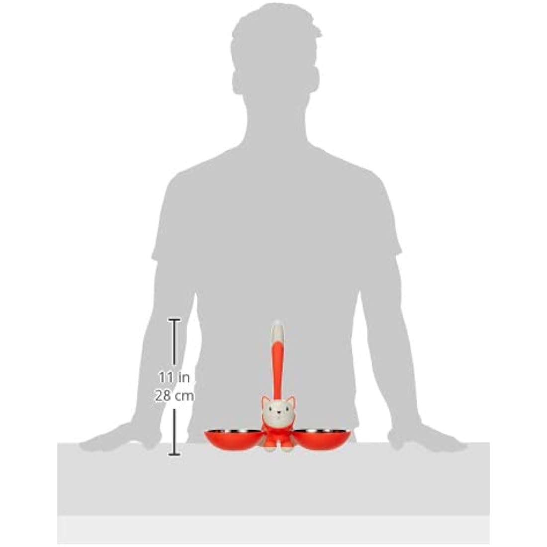 Alessi Cat Accessories, PP,18/10 stainless steel, Orange, red, One Size