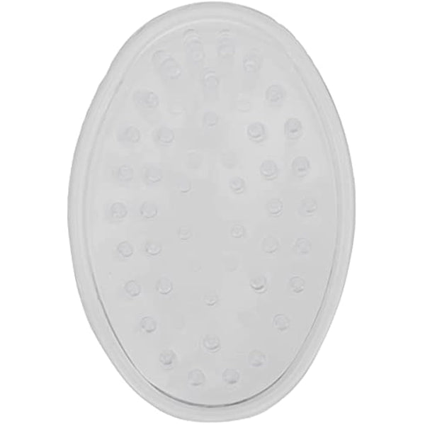 iDesign Hand Soap Holders, Small Oval Soap Dish Made of Durable Plastic, Set of 3 Practical Soap Trays for Bathroom, Toilet or Kitchen Sink, Clear