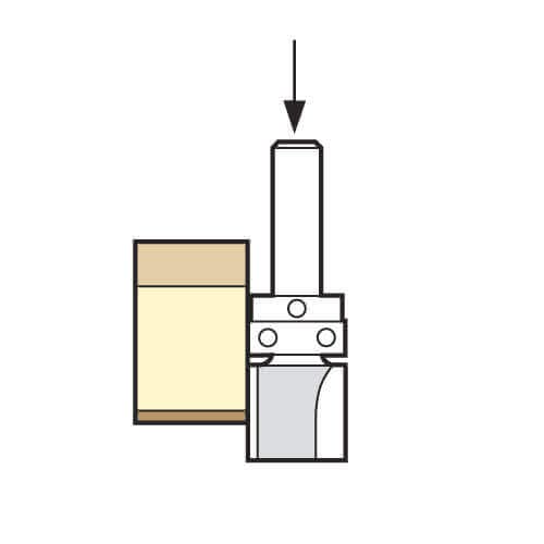 Trend Professional Guided Trimmer, 1/2 Inch Shank, 12.7mm Cut Diameter, 50mm Cut Length, Tungsten Carbide Tipped, 46/23X1/2TC