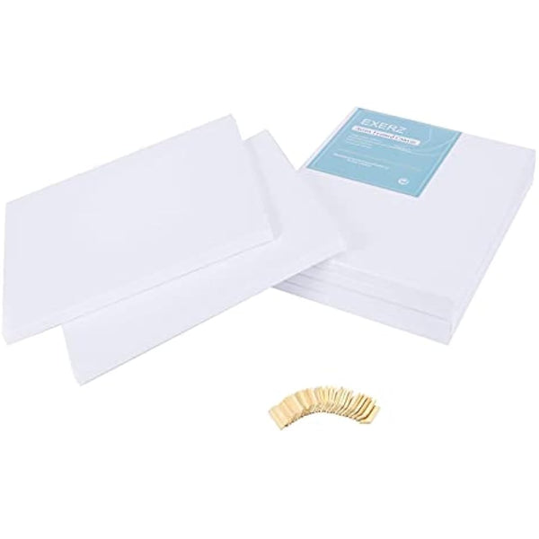 Exerz 40x50cm Pre-Stretched Canvas 4pk - 1.7cm Artist Framed Canvas Blank/ 280GSM 100% Cotton/Triple Primed/Acid Free/Medium Grain/Professional Artist Acrylic Paint, Oil Paint