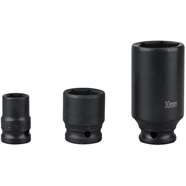 35pcs 1/2" Drive 6 Point 8-32mm Metric Deep Impact Socket Set Car Garage Tools