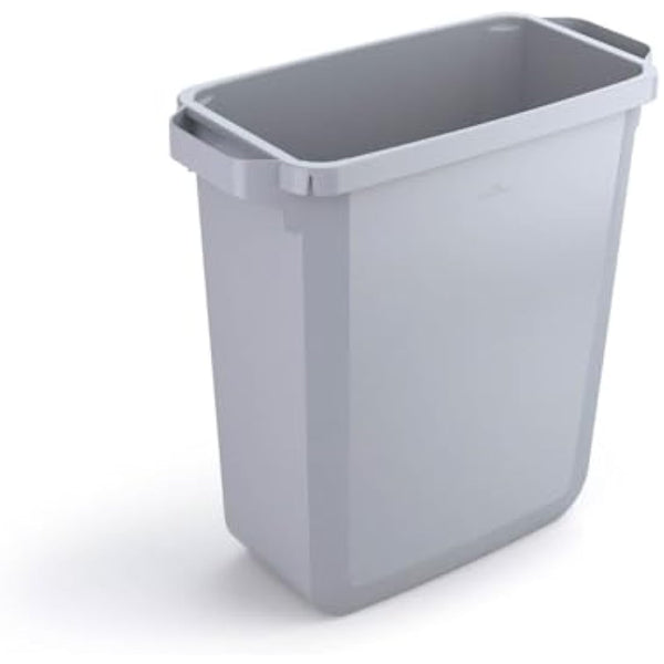 Durable DURABIN 60 Rectangular Waste Bin Grey | 60 Litre Capacity | Food and Freezer Safe | Perfect for Waste Collection or Recycling