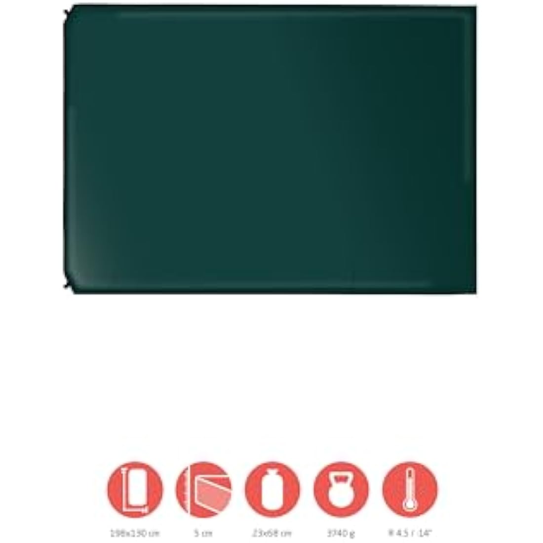 Grand Canyon HANCOCK 5.0 DOUBLE - Self Inflating Camping Mat - 198x130x5cm - Botanical Garden (dark green)