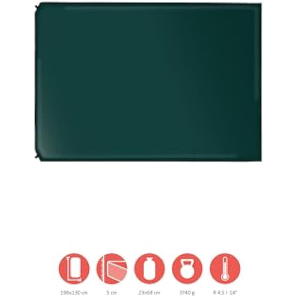 Grand Canyon HANCOCK 5.0 DOUBLE - Self Inflating Camping Mat - 198x130x5cm - Botanical Garden (dark green)