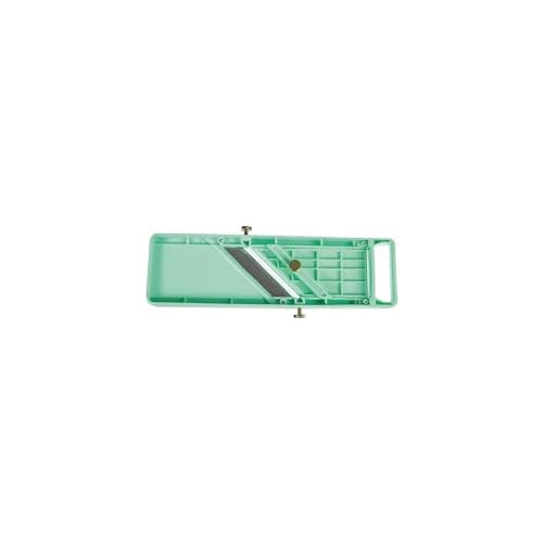 Vogue Kitchen Mandoline, Sage - D445, 3 Interchangeable Blades, Safety Guard, ABS Plastic, 0.68lbs, 9.0x30.5x2.5cm