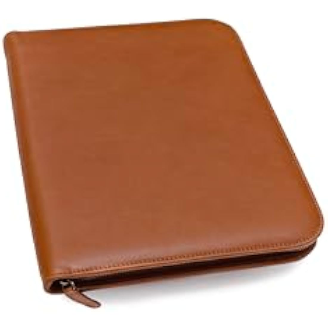 Maruse Luxury Leather Portfolio – Zip-Around Executive Folio & Organiser, Laptop & iPad Sleeve – Handmade in Italy, Cognac