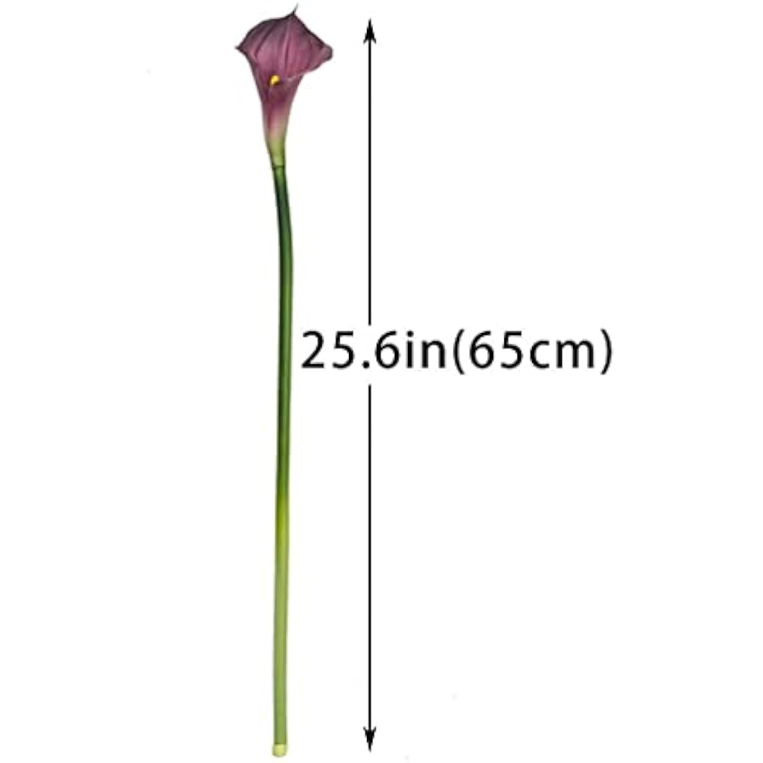 DUYONE 5 Pcs Large Artificial Calla Lily Flowers 25.6'' Long Stem Real Touch Latex Bouquet for Wedding Bridal Bouquet Room Office Party Home Decor Floral Arrangements(Purple 5pcs)