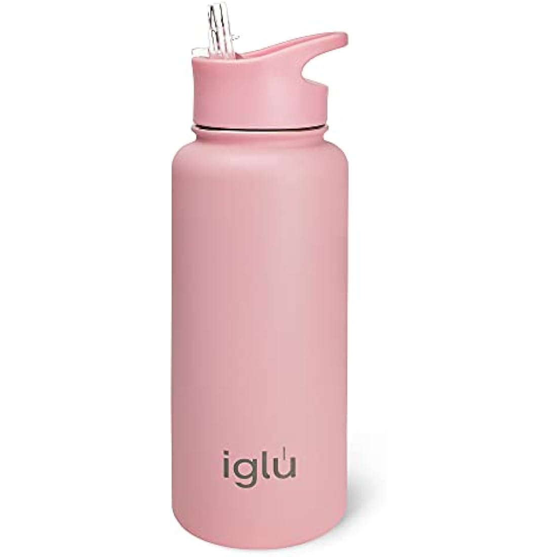 iglu Reusable Water Bottles | Premium Double Walled Stainless Steel | 1 Litre Vacuum Insulated Bottle | Leakproof Straw Lid | Sweatproof & BPA Free | Great His & Her Eco Gift (Himalayan Pink, 1L)