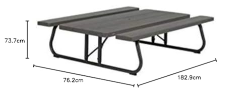 LIFETIME 60112 6 ft (1.83 m) Picnic Table (brown)