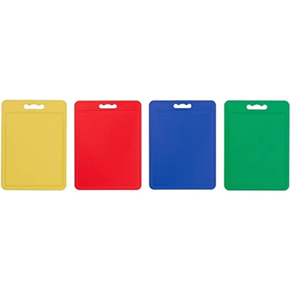 Chef Aid Large Multi-Colour Chopping Board Set, Multipurpose Anti-Slip Surface, Easy to Clean and Dishwasher Safe with Handle, Pack of 4 Cutting Boards Each Measuring 40 x 30cm