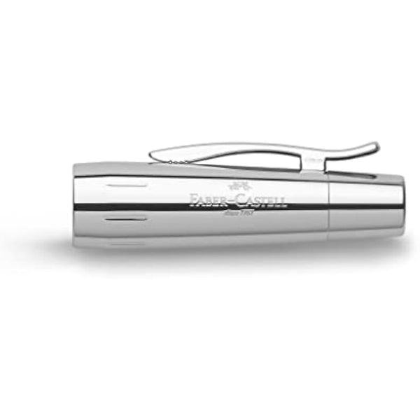 Faber-Castell E-Motion Chrome Wood Fountain Pen - Dark Brown Medium