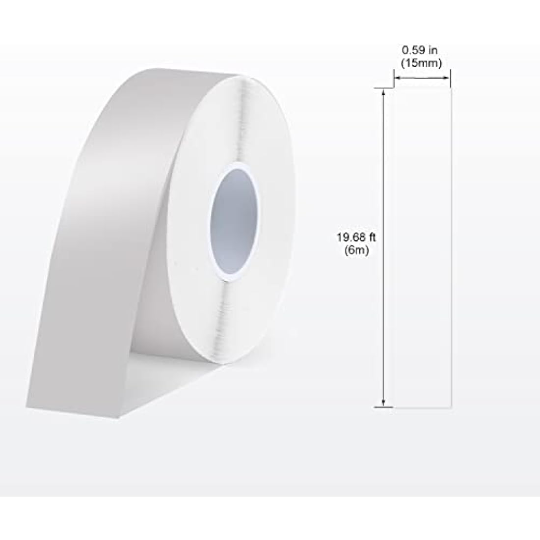 SUPVAN E10 & E11 & E16 Label Maker Tape, Black on Transparent 15mm × 6m Genuine Continuous Laminated Thermal Label Tape Refill, Waterproof Oilproof Child-Safe Durable Auto Detect Labels