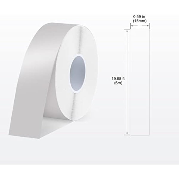 SUPVAN E10 & E11 & E16 Label Maker Tape, Black on Transparent 15mm × 6m Genuine Continuous Laminated Thermal Label Tape Refill, Waterproof Oilproof Child-Safe Durable Auto Detect Labels