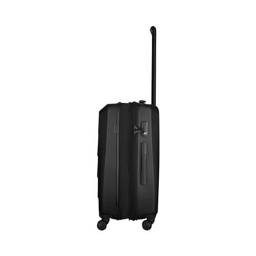 Wenger Prymo Medium hardside case with 4 Wheels, mid-Sized, 59 (67) L, Hardshell, Security Lock, for Men and Women, Travel or Vacation, Black, 612537