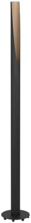 Eglo LED Floor lamp Barbotto, Elegant Standing Light, uplighter for Living Room and Bedroom, floorlamp with indirect Light, Black Steel and Natural Wood, Warm White, 54 in