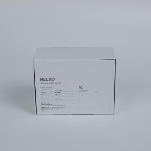Nelko PM220 Bluetooth Thermal Label Printer, 2 Inch Portable Label Maker Machine for iOS & Android Phone, sticker printer for Clothing, Retail, Address, Barcode, Home, with 1 Roll 40x30mm（White）2 pack